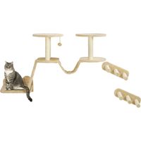 Étagère chat mural escalier chat beige jusqu'à 5 kg
