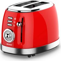 SOGO Human Technology Tostapane Spia luminosa, Funzione toast Rosso (metallico)