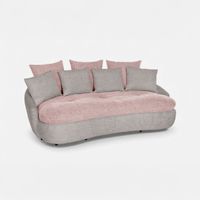 Moderner 3-Sitzer-Sofa Adamello in Hellgrau mit geschwungener Basis - Pink