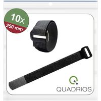 Quadrios 25CA571 Klettkabelbinder zum Bündeln Haft- und Flauschteil (L x B) 250 mm x 20 mm Schwarz