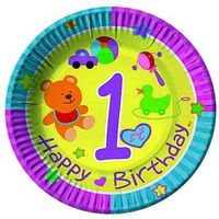 Cf.10 Piatti Carta 18Cm 1 Compleanno X1
