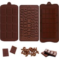 3 Pièces Moule à Chocolat en Silicone, Anti-adhésif, Flexible, Pour Pâtisserie et Décoration