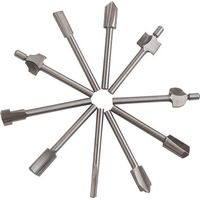 Embouts de routeur, 10 pièces 3 mm 1/8quot HSS Couteaux pour le travail du bois Embouts de routeur Kit d'accessoires Embouts de routeur multi-outils rotatifs