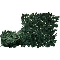Baldosa HHG-648, pantalla de protección contra el viento para terraza/balcón, 4x cada una 50x50cm = 1m², Verde laurel