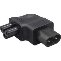Adaptateur secteur en forme de 8 vers trèfle C8 vers C5, fiche de conversion coudée.