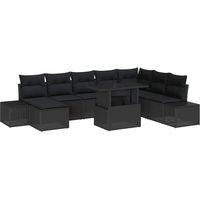 Maison Exclusive - Gartensofa-set 9 Stk. Schwarz Poly-Rattan