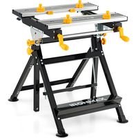 Costway – Établi modulable pliable avec plateforme inclinable 0°/25°/50°/80° – 7 hauteurs réglables – Plateau extensible 30-48 cm – Construction en aluminium