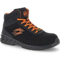 Scarpe antinfortunistiche Lotto First 600 Mid S3L SR FO ESD All Black/Samba Orange 47