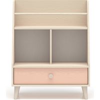 Pequeña biblioteca 1 cajón Alycia Beige y Rosa