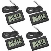 Mini-Digital-LCD-Thermometer mit Temperaturfühler für Kühlschränke, Gefrierschränke und Aquarien (Schwarz)