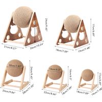 Boule de corde sisal pour chat, jouet interactif griffoir avec étagère en bois pour arbre à chat
