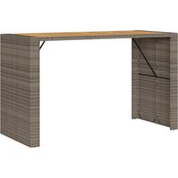 Table de bar de jardin Table d'extérieur et dessus en bois acacia résine tressée