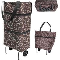 2 en 1 Cadie a roulettes de Courses, Multifonction Caddie Chariot de Courses Pliable, Sac de Courses avec roulettes Réutilisables, Imperméable Chariots de Courses pour Shopping, Supermarché, Cuisine