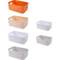 Paniers et Boîtes de Rangement, Lot de 6 Boites de Rangement Plastique Petit Paniers avec Poignée pour Étagères, Cuisine, Bureau