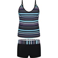 Maillot de bain tankini grande taille pour femme, fluide, imprimé léopard, col rond, shorty de sport inclus