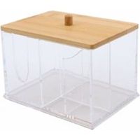Organisateur Pour Cosmétiques Toilette Transparente Toilettes Avec Couvercle En Bois 10825