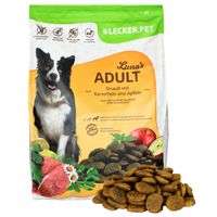"translations":["text":"4 kg Lecker.Pet® Luna's Adult : croquettes pour chiens à l'autruche, aux pommes de terre et aux pommes – Aliment complet","detectedsourcelanguage":"DE","taghandlingversion":"v1