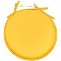 Galette de chaise jaune ronde en polyester