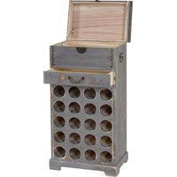 Etagère à vin Lucan pour 20 bouteilles / mobilier de bois / style Shabby Chic, gris