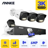 ANNKE 3K Kit Caméra de Surveillance PoE 8CH NVR 4X 5MP Intelligente Double Lumière Caméra Enregistrement 24h/7j Système de Sécurité PoE Vidéo 1TB