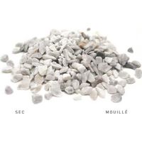 Gravier décoratif concassé blanc Carrare 8/12 mm – Sac de 10 kg – Résistant et drainant pour aménagements extérieurs et intérieurs – Secret Vert