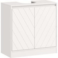 Mueble Bajo Lavabo Mueble de Baño con 2 Puertas Estante Ajustable para Lavabos con o sin Pedestal 60x30x59,8 cm Blanco