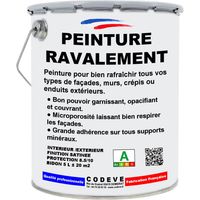 Peinture Ravalement - 20 L - Codeve Bois - RAL 8014 - Brun sépia - Pour La Protection De Votre Façade, Mur, Béton, Crépi Ou Enduit.