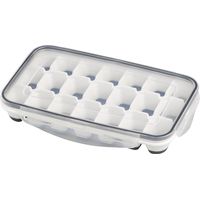 APS Set di 2 stampi per cubetti di ghiaccio con coperchio trasparente, per 21 cubetti di ghiaccio, dimensioni cubetti di ghiaccio: 4 x 2,5 x 3 cm