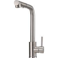 Miscelatore lavabo bagno moderno - Rubinetto lavabo monocomando in acciaio inossidabile, Aeratore antischizzo, Cartuccia in ceramica