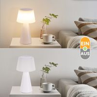 GBLY Tischlampe Akku Nachttischlampe LED 2ER- 3600mhA Kabellos Tischleuchte Touch Dimmbar Lampe mit USB Aufladbar Weiß Batterie Tischlampen für Modern Wohnzimmer Schlafzimmer Outdoor
