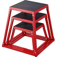 VEVOR 3-teilige Plyometrische Sprungboxen, 305/458/609 mm Plyometric Box Rot, Rutschfestes Fitness-Übungs-Step-Up-Box-Set für Heim-Fitness-Training, Konditions-Krafttraining, Jump Training Tragbar