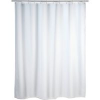 White shower curtain, 180 x 180 cm (width x height) – mold resistant – antibacterial coating – metal eyelets