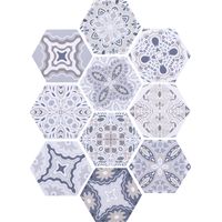 Autocollant de carrelage à motif Hexagonal, imperméable, antidérapant, décoration murale pour salle de bains et cuisine