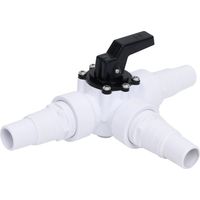 Vidaxl – Vanne à boule à 3 voies pour piscine – Plastique blanc et noir – Filetage femelle 1 1/2" – 3 connecteurs 32/38mm inclus