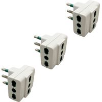 gloca Set 3 Adattatori 3 Prese 10/16A Con Spina 16A Colore Bianco Standard Italiano