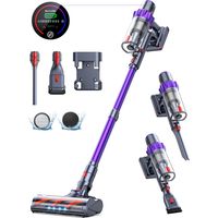 BuTure Aspirapolvere Senza Fili, 48KPa/550W Aspirapolvere Senza Fili con Autonomia di 65 Minuti e Batteria Rimovibile, Capacità 1,5 L, Controllo Touch Screen, Ideale per Moquette/Pavimenti Duri