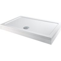 Modern Rectangle Shower Tray 1000 x 760mm Easy Plumb Slimline Lightweight White