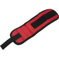 Bracelet magnétique étanche avec 2 aimants pour ranger vis, clous et forets (rouge)