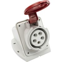 Base enchufe industrial hembra 3P+N+T 380V IP44 superficie Rojo 16 A