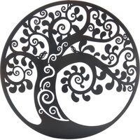 Signes Grimalt Adorno Tree of Life applications Metal Métal gris rond Appliquer - 60x60x1cm
