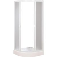 Box Doccia Semicircolare 90x90 cm 2 Ante Scorrevoli in Acrilico 2,2 mm H185 cm Dorini Bianco