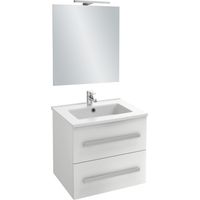 Meuble vasque 60 cm JACOB DELAFON Ola Up blanc brillant avec miroir et spot