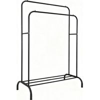 Double portant à vêtements avec étagère - Métal, autoportant