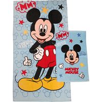 Mickey Mouse Disney, Asciugamani Bagno in Spugna, Set 2 Asciugamani Bagno, Asciugamano Viso, Asciugamano Bidet, Azzurro, Cotone, 100 Percento, Set 2 pezzi, Prodotto Ufficiale