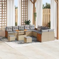 vidaXL Ensemble de canapé de jardin 13 pcs Beige et Gris clair