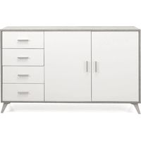 Madia con 2 ante e 4 cassetti 158 cm in melaminico Cemento - ARIEL