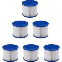 Lot de 6 cartouches filtrantes pour spa gonflable – Dimensions 77x100mm – Filtration fine pour eau cristalline – Compatible avec spas AREBOS
