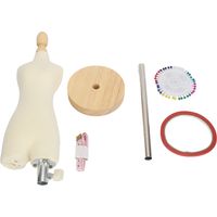 Buste de mannequin féminin pour couture, mini-modèle de robe avec socle en bois, idéal pour la présentation, la photographie et l'enseignement (échelle 1/4).