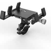 black Bike Phone Holder, Aluminum Alloy Motorcycle Phone Holder Universal Bike Phone Holder Tool-free Installation For Bike 360 Degree Rotation Fo