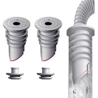 WISIRENT Waschmaschinenschlauchdichtung, 2 Stück, 35–40 mm, grau, geruchsdichter Stopfen, Abflussschlauchdichtung für Waschmaschinen, desodorierende Abflussschlauchdichtung für den Haushalt